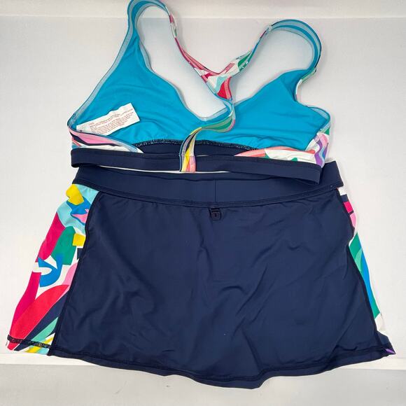 Anne Cole Locker Swim Set Women Top Large Swim Skirt Medium Water Sports Beach - Picture 2 of 8
